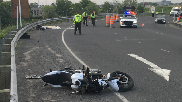 Accident de moto à la hauteur de Varennes