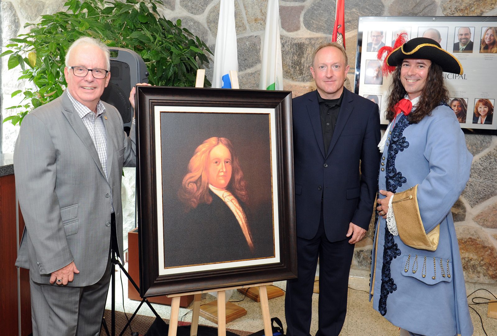 La Ville de Trois Rivières offre une reproduction d’un tableau illustrant Pierre Boucher à la Ville de Boucherville