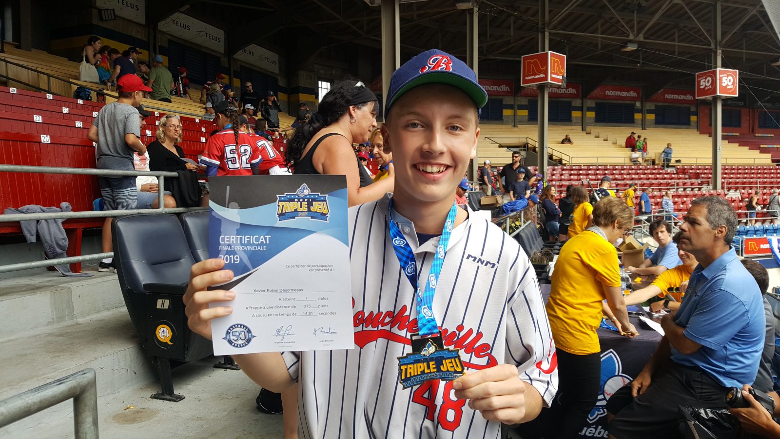 Une médaille d’or pour Xavier Potvin Désormeaux au Défi Triple jeu de Baseball Québec