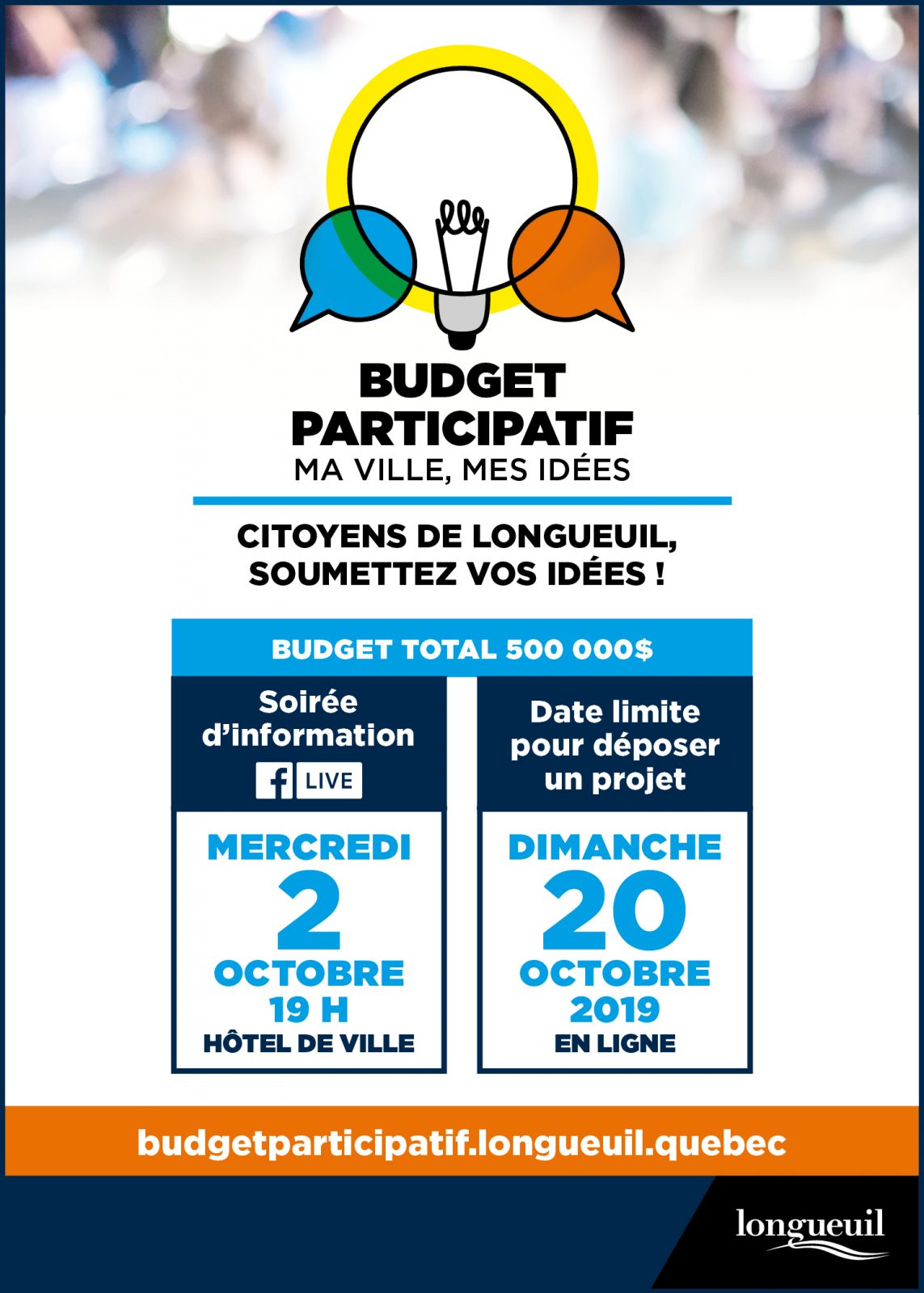 Premier budget participatif de Longueuil : les citoyens invités à contribuer au développement de leur ville