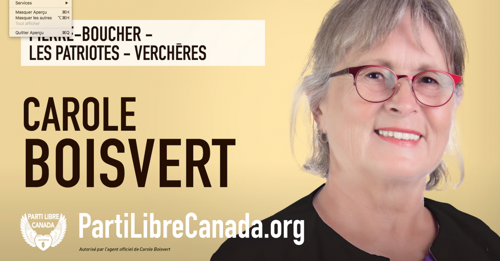 Les quatre actions prioritaires de Carole Boisvert au sein Parti Libre Canada