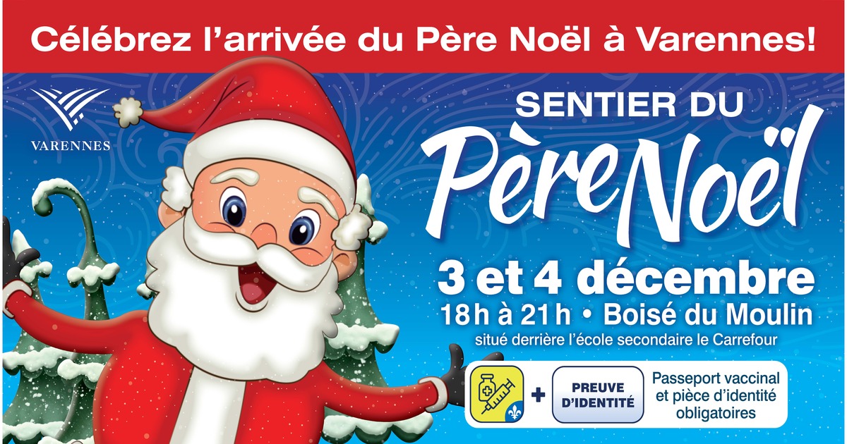 Sentier du père Noël à Varennes les 3 et 4 décembre