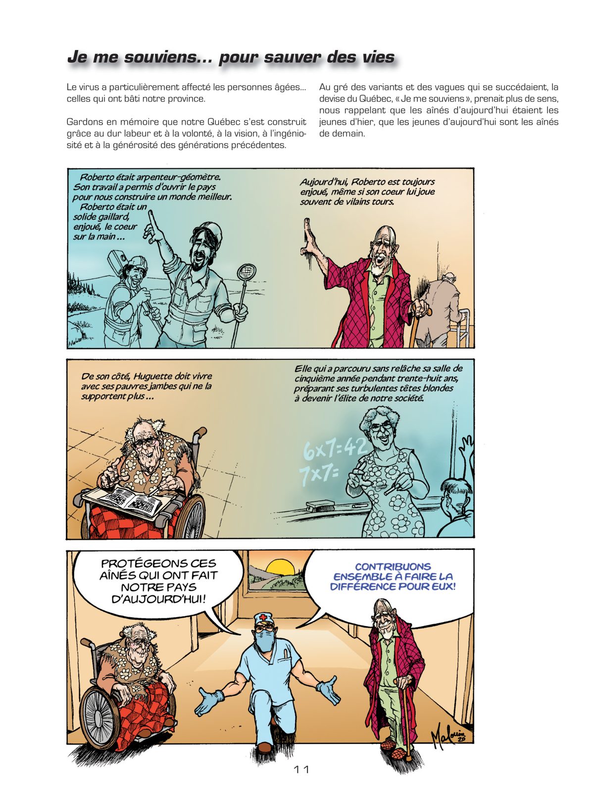 La Fondation du CHSLD Jeanne-Crevier inspire une page de bande dessinée