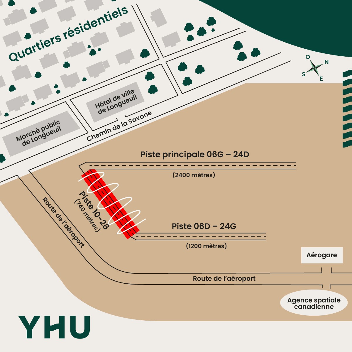 L’aéroport de Saint-Hubert ferme sa piste en direction des quartiers résidentiels