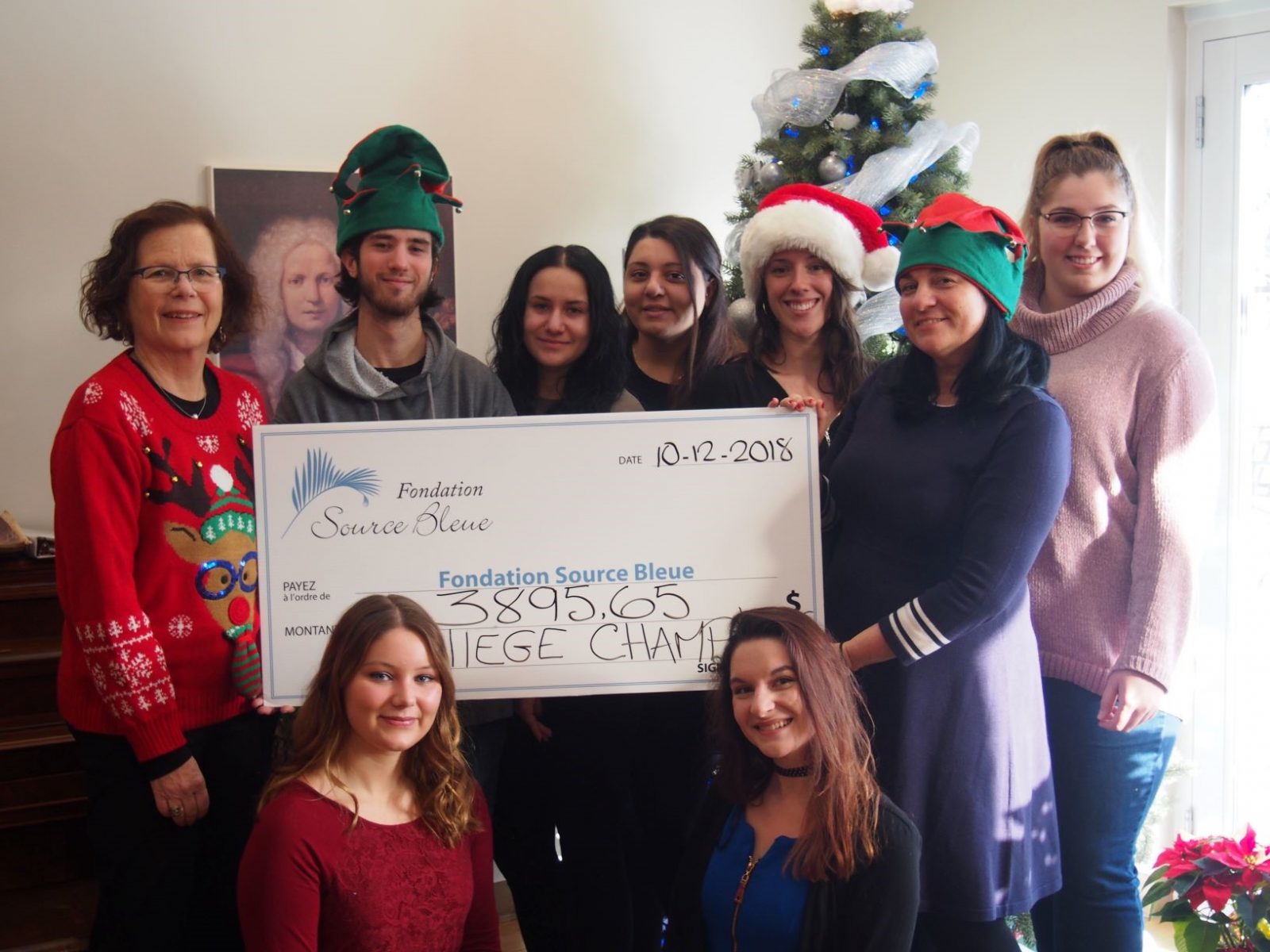 Des étudiants créatifs, dynamiques et généreux remettent un don de 3 895 $ à la Fondation Source Bleue